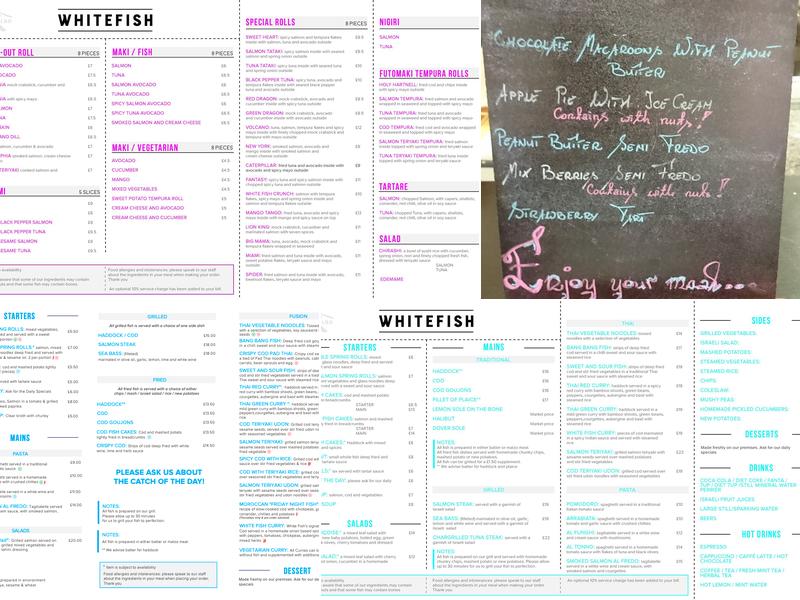 White Fish Menu