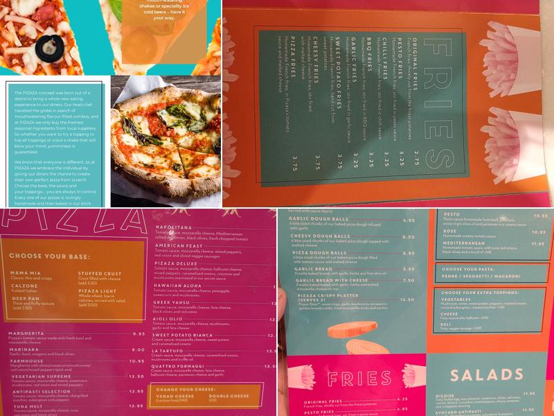 Pizaza Menu