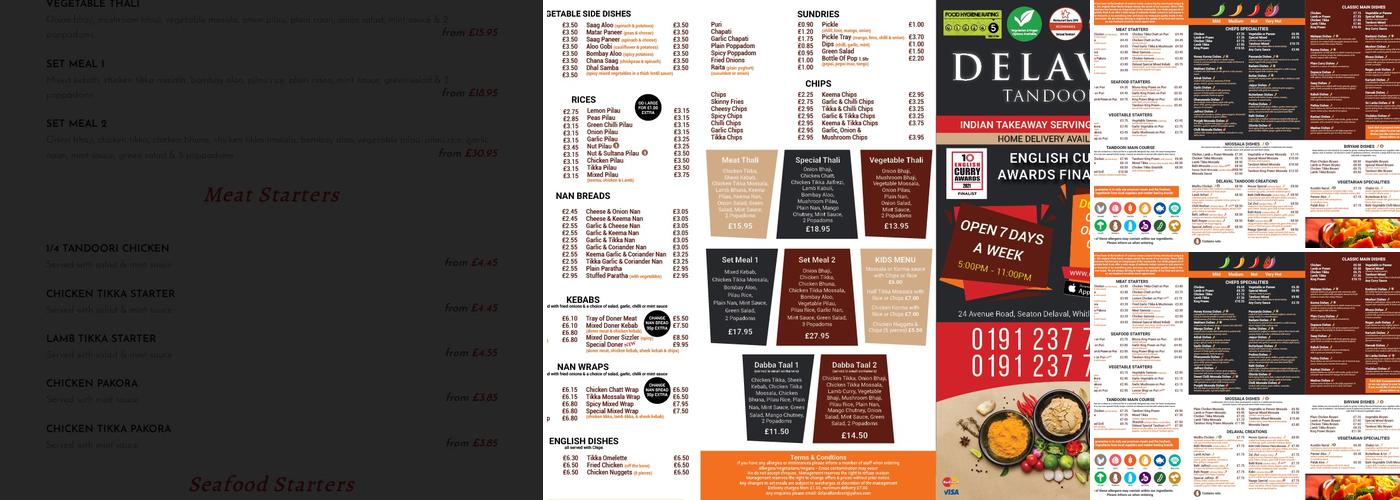 Delaval Tandoori Menu