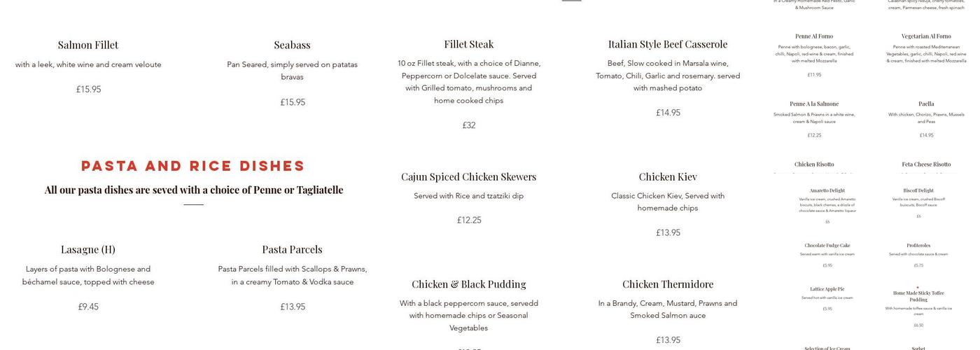 Panuccis Cramlington Menu