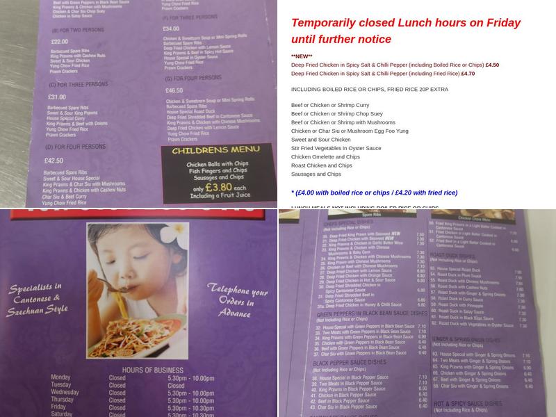 Shiremoor Chinese Menu