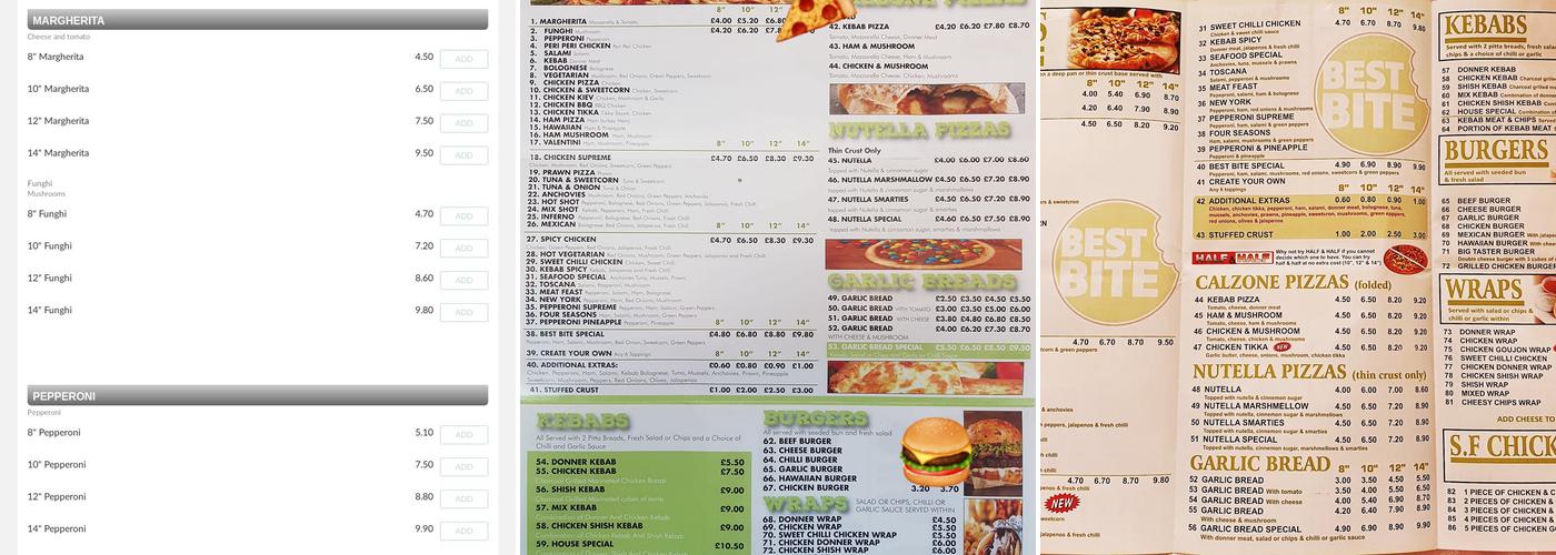 Best Bite Pizza Menu