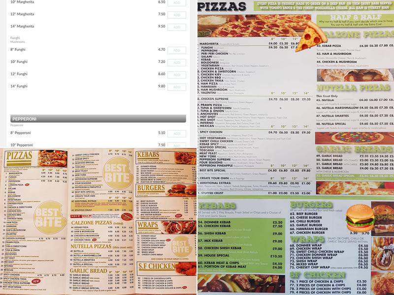 Best Bite Pizza Menu