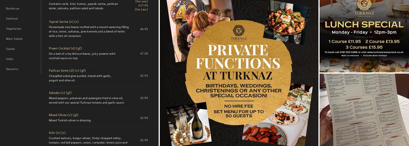 Turknaz Restaurant Menu