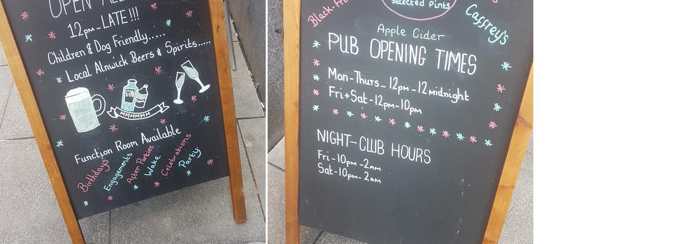 Mailhouse Alnwick Menu