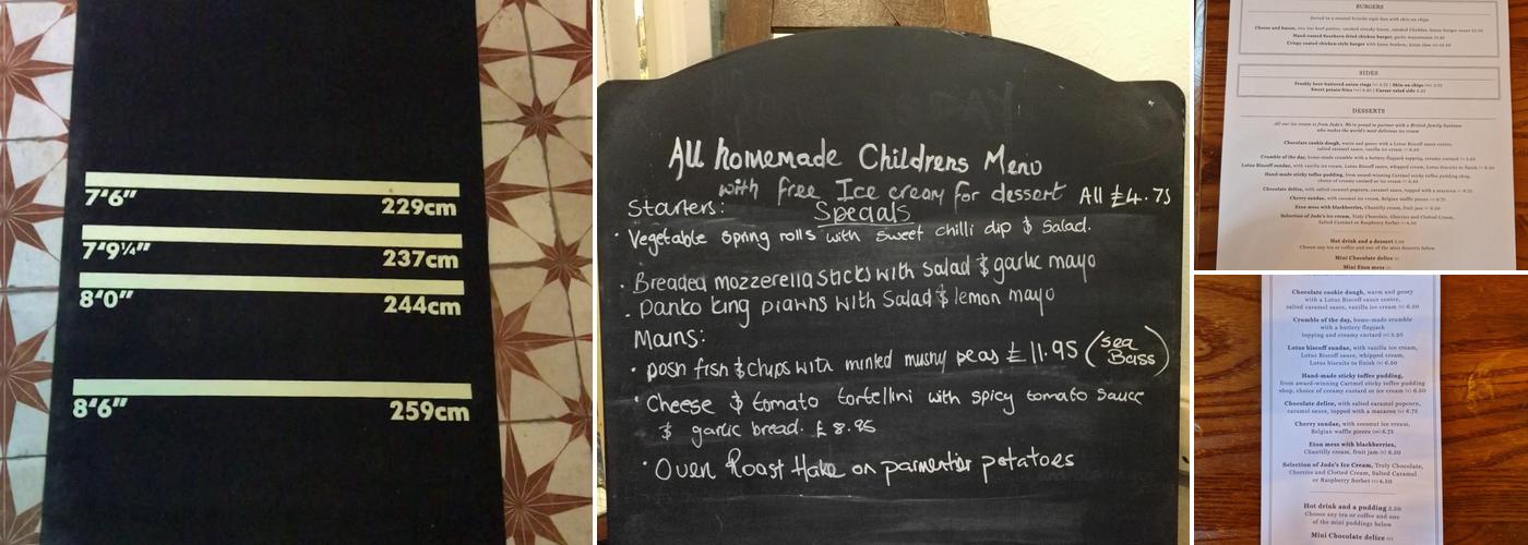 The Queens Head Hotel Menu