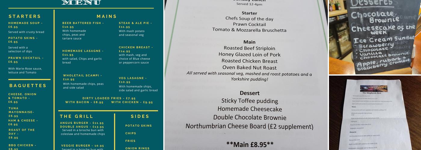 The Shepherds Rest Menu