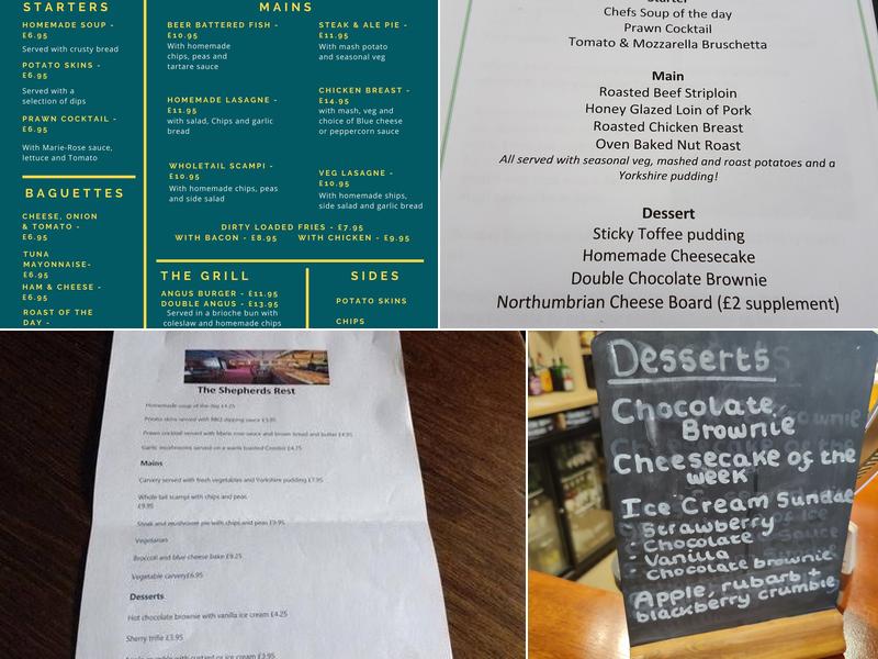 The Shepherds Rest Menu