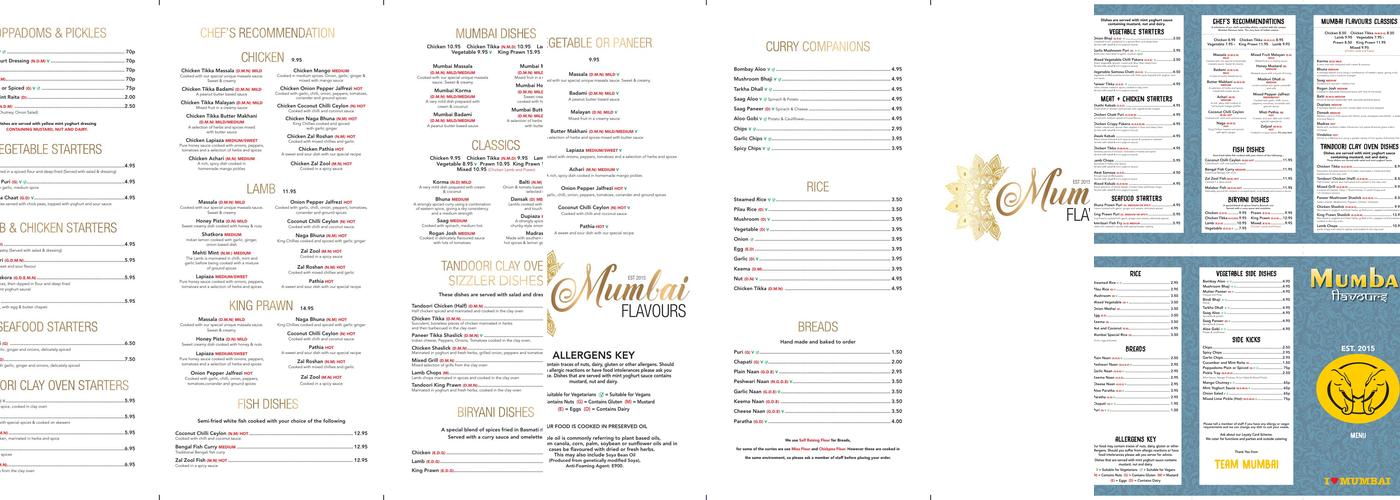 Mumbai of Alnwick Menu
