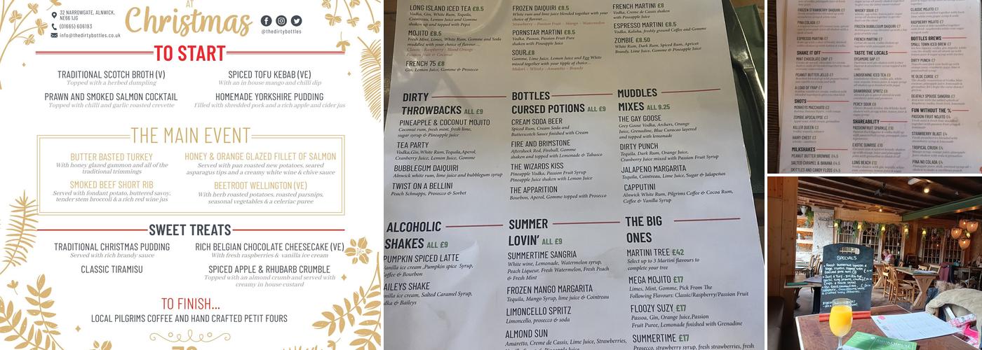 The Dirty Bottles Menu