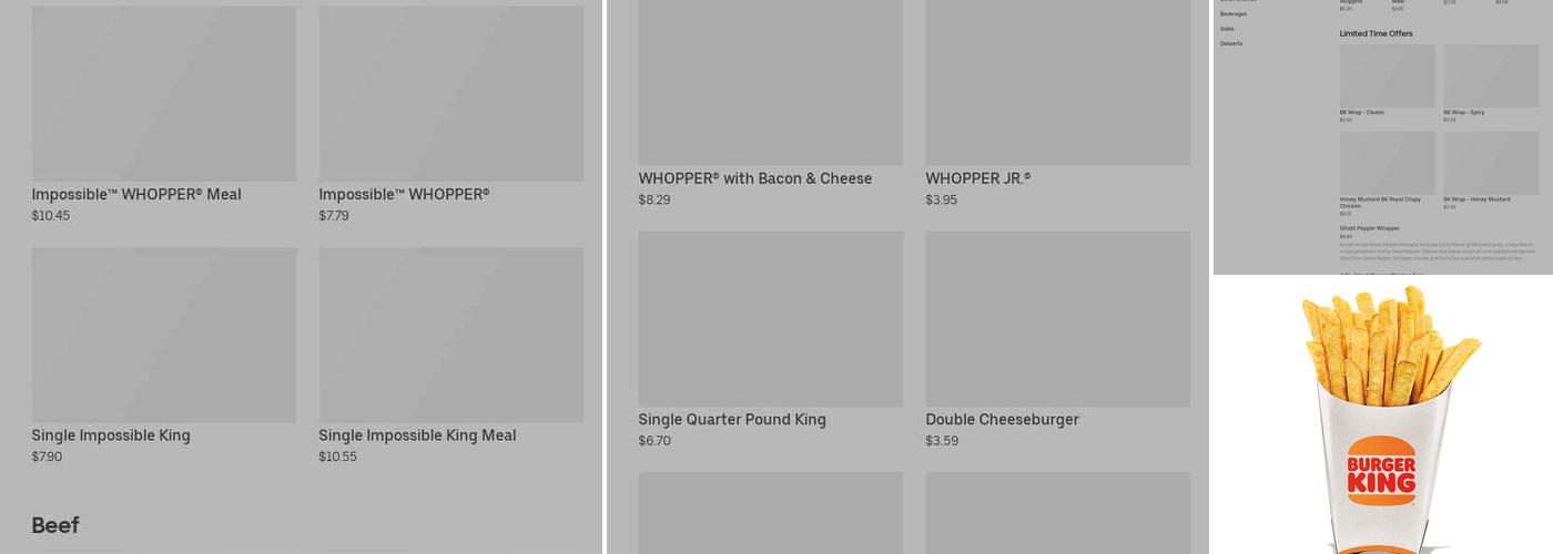 Burger King Menu