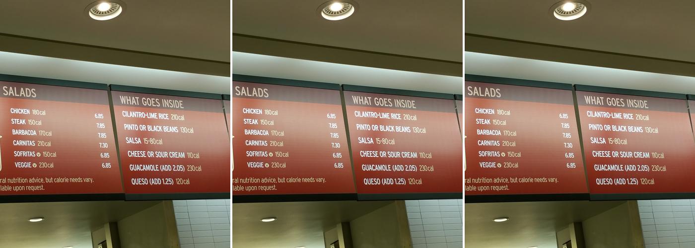 Chipotle Mexican Grill Menu