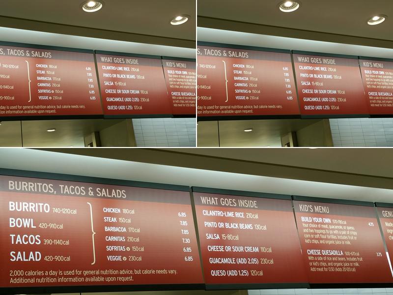 Chipotle Mexican Grill Menu