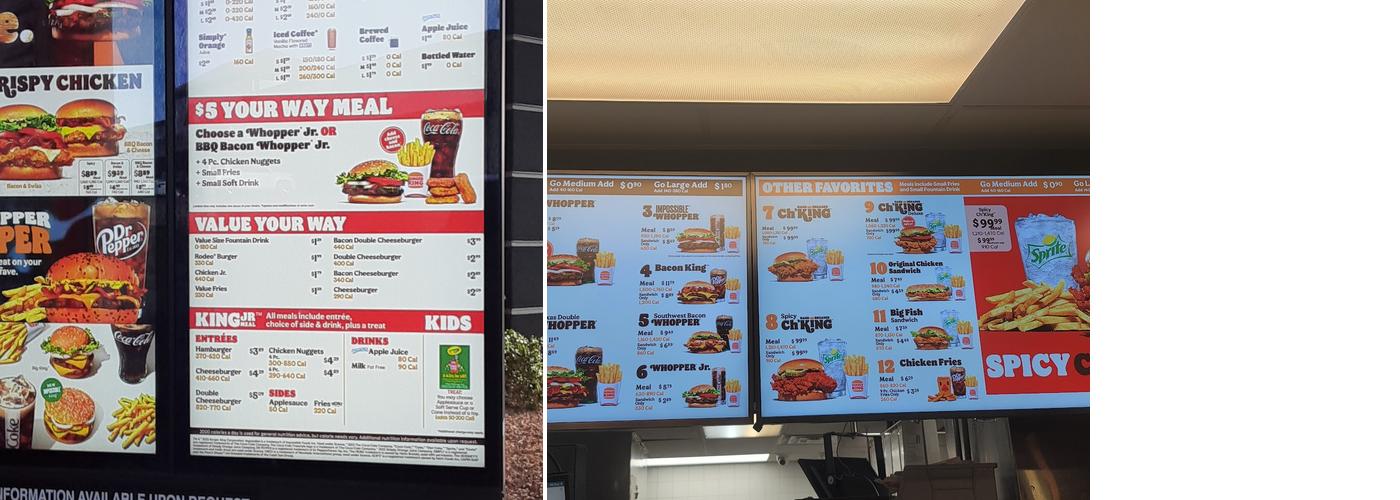 Burger King Menu