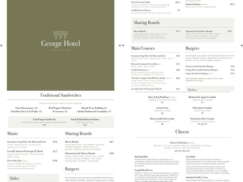George Hotel Menu