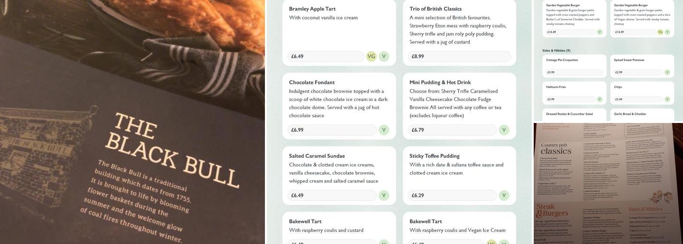 Black Bull Menu
