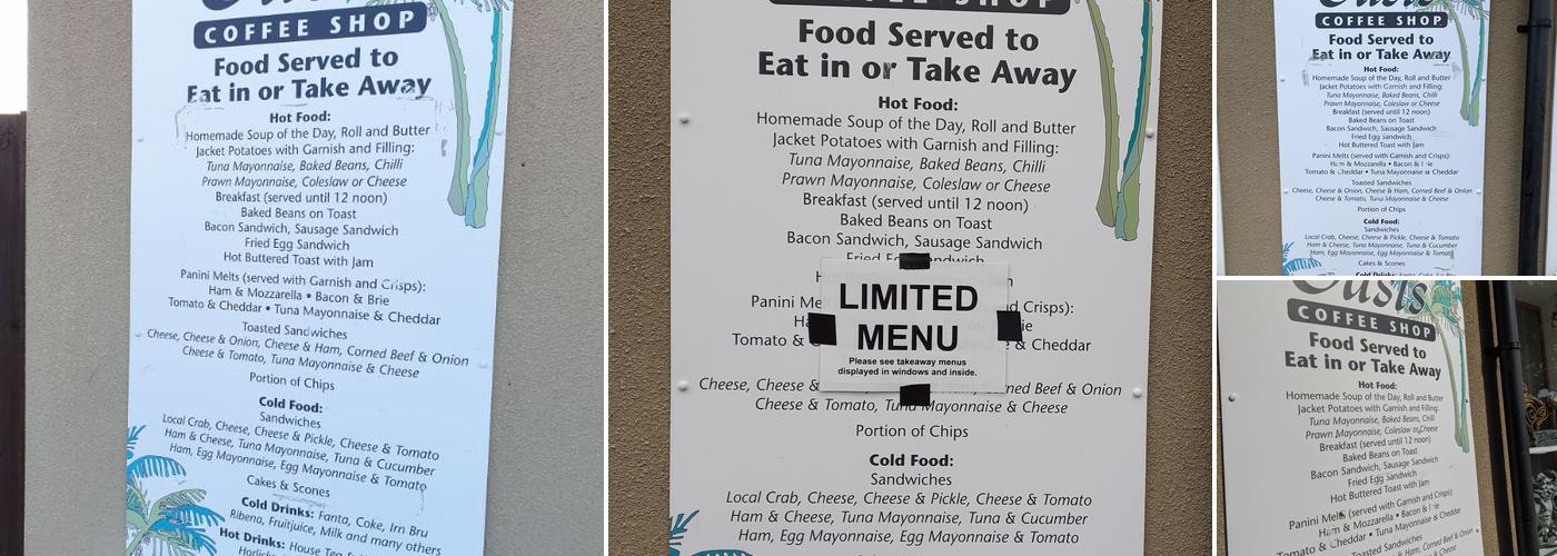 Island Oasis Coffee Shop Menu