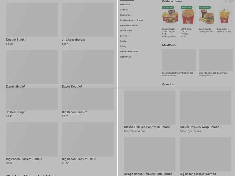 Wendy's Menu