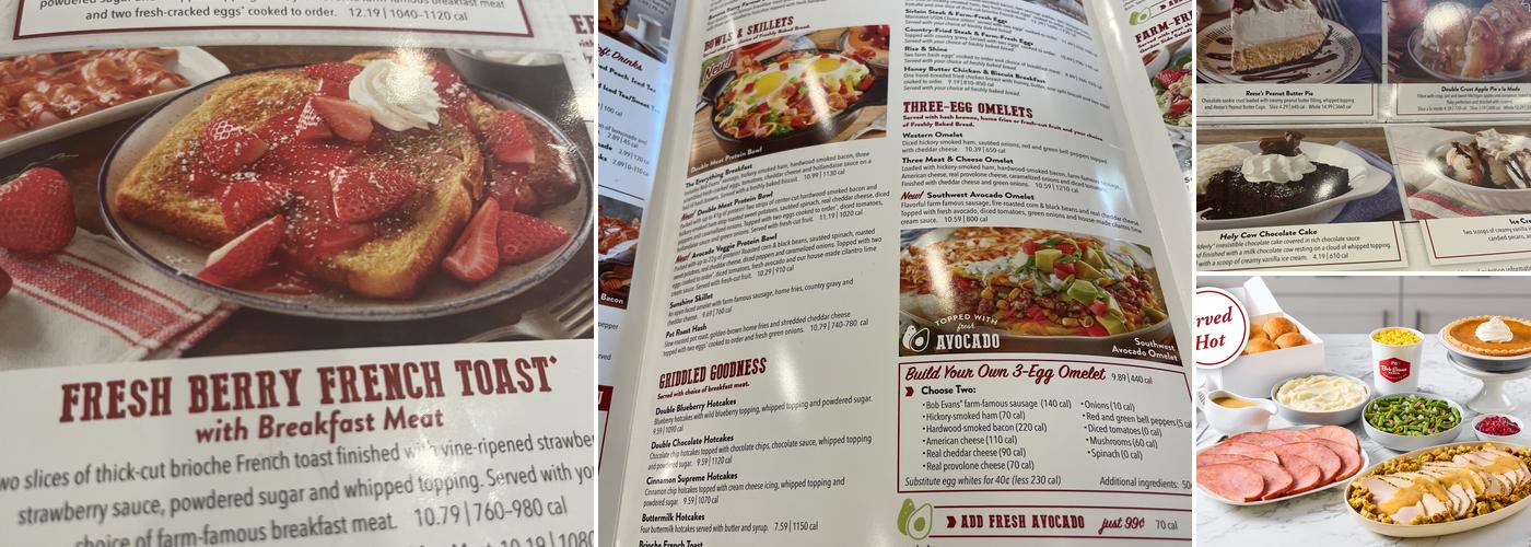 Bob Evans Menu