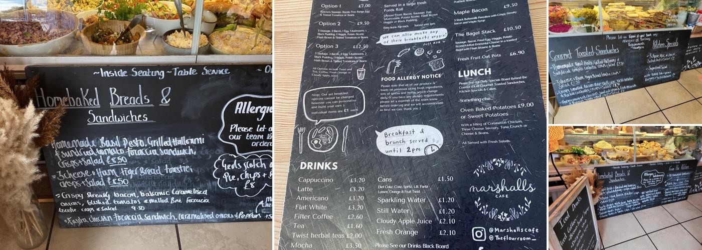 Marshalls Cafe Menu