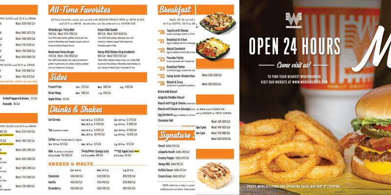 Whataburger Menu