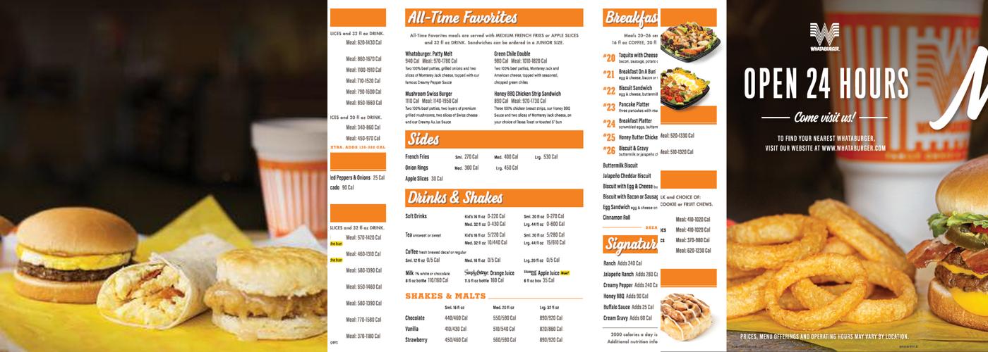 Whataburger Menu