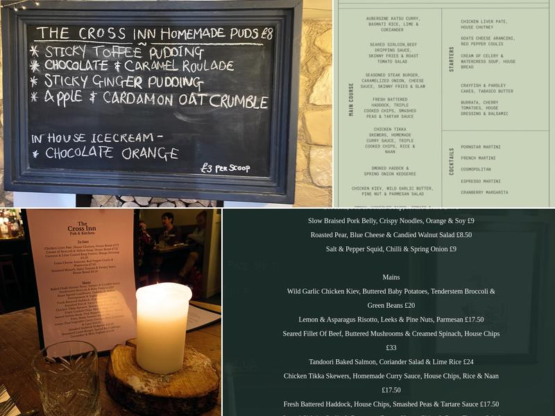 The Cross Inn Pub & Eating House Menu