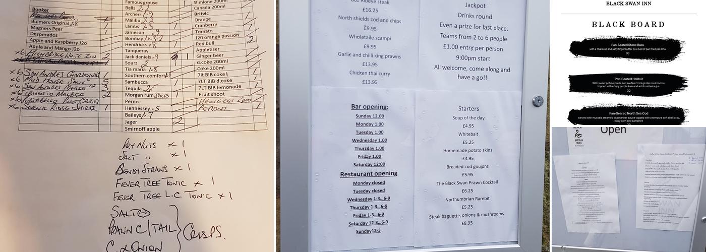 Black Swan Inn Menu