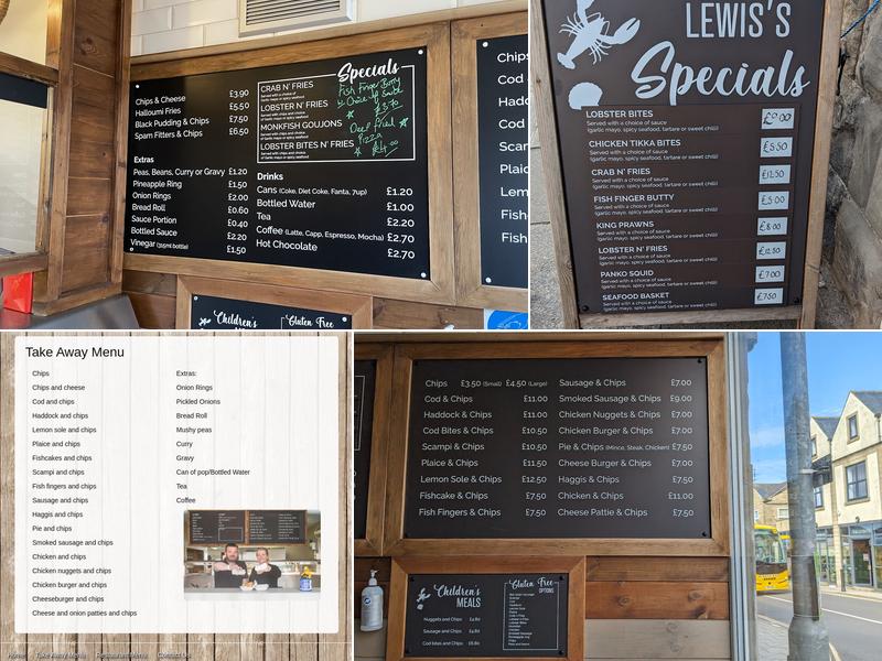 Lewis's Fish Restaurant Menu