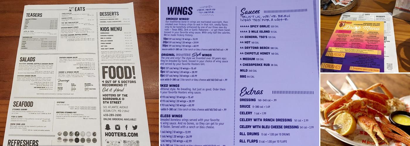 Hooters Menu