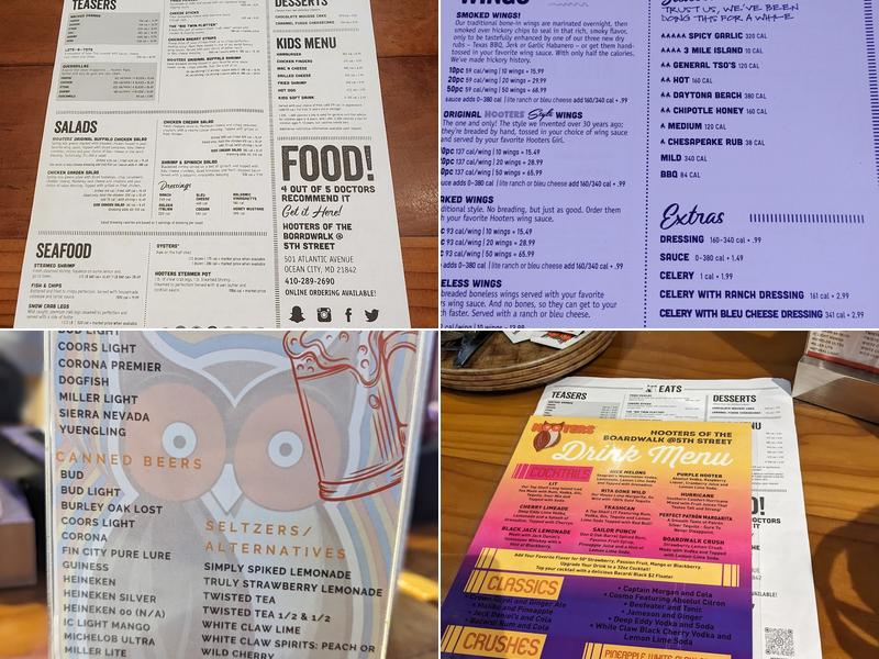Hooters Menu