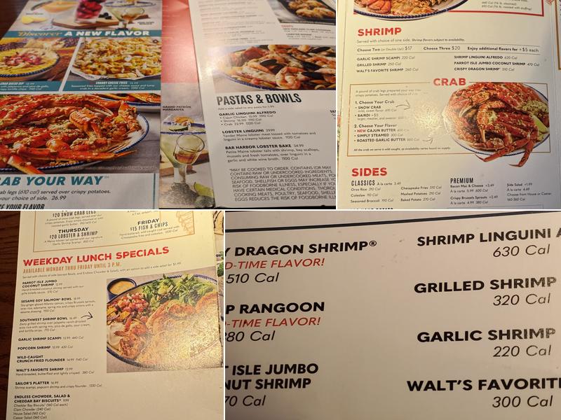 Red Lobster Menu