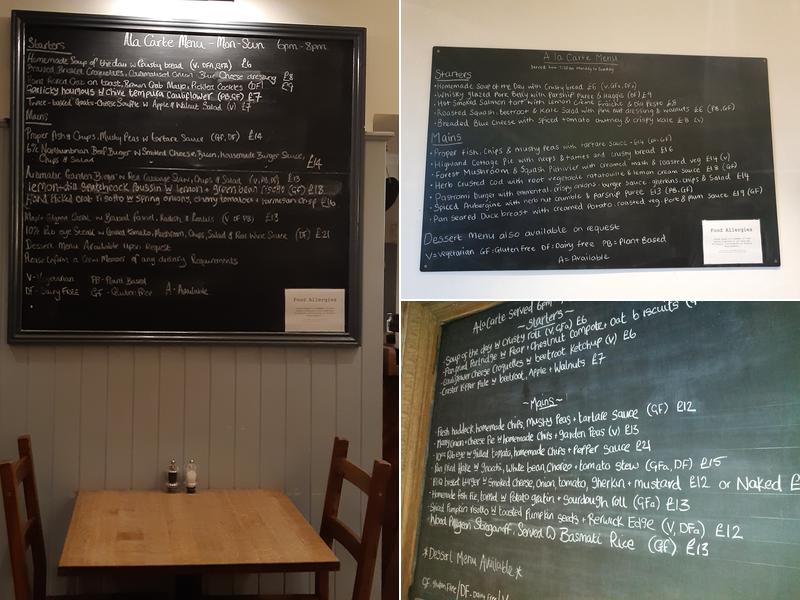 The Crown & Anchor Menu