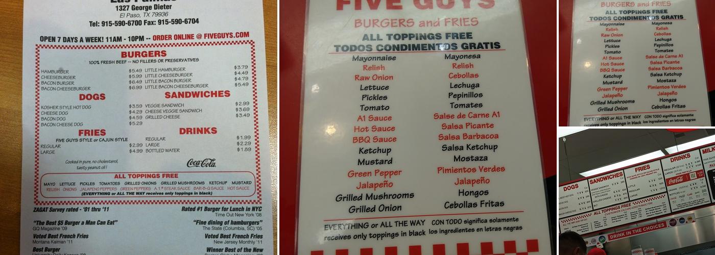 Five Guys Menu