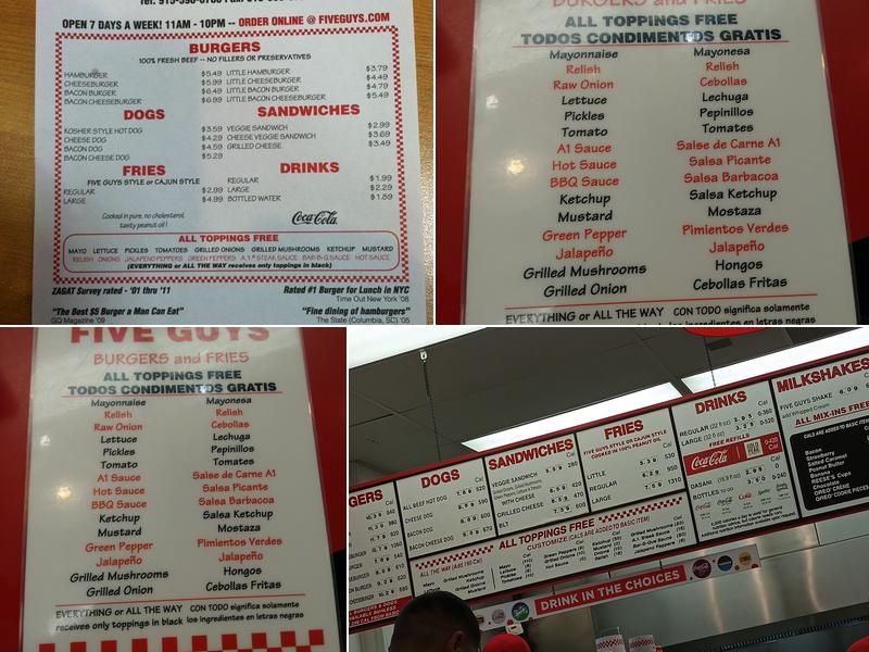 Five Guys Menu