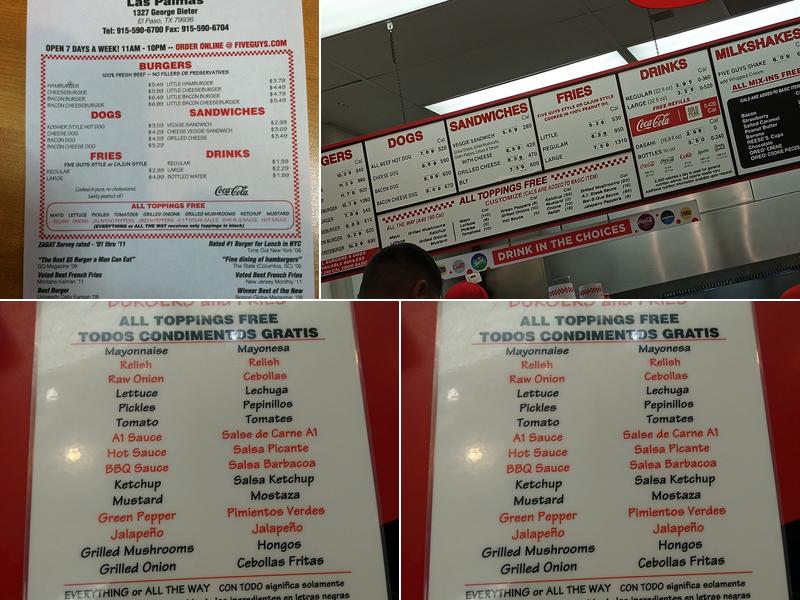 Five Guys Menu