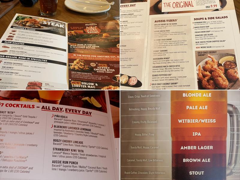 Outback Steakhouse Menu