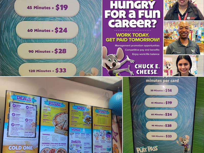 Chuck E. Cheese Menu