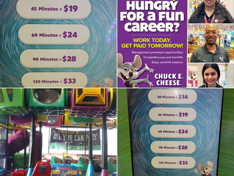 Chuck E. Cheese Menu