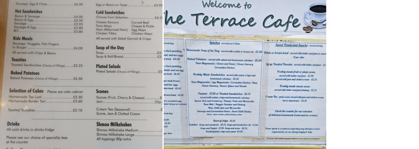 The Terrace Cafe Menu