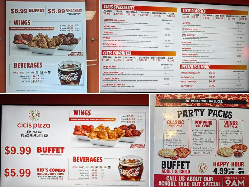 Cicis Pizza Menu