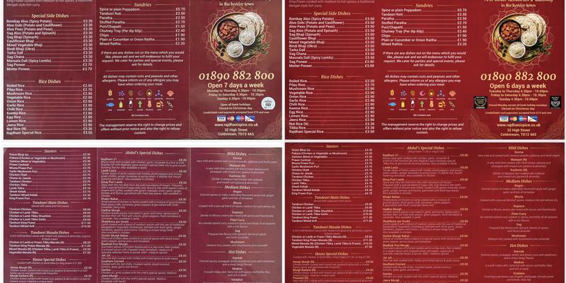 Rajdhani Spice Menu