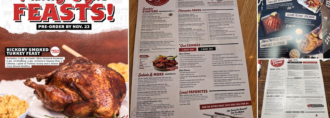Famous Dave's El Paso Menu