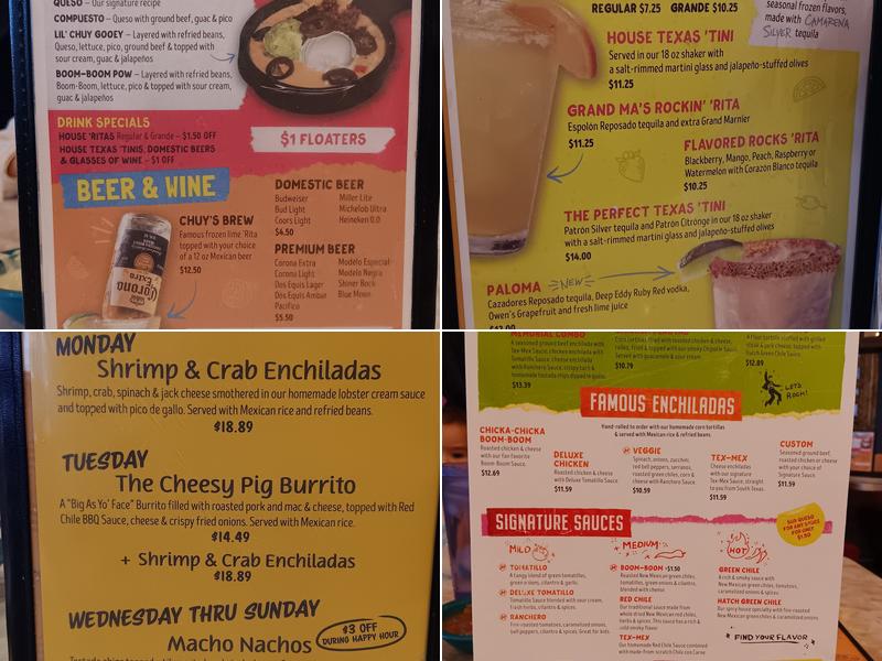 Chuy's Menu