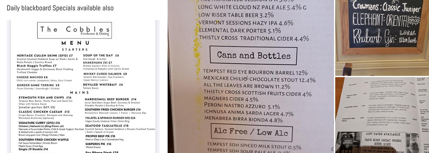 The Cobbles - Freehouse & Dining Menu