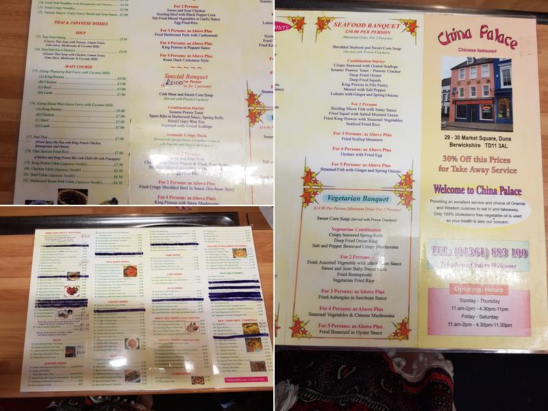 The China Palace Menu