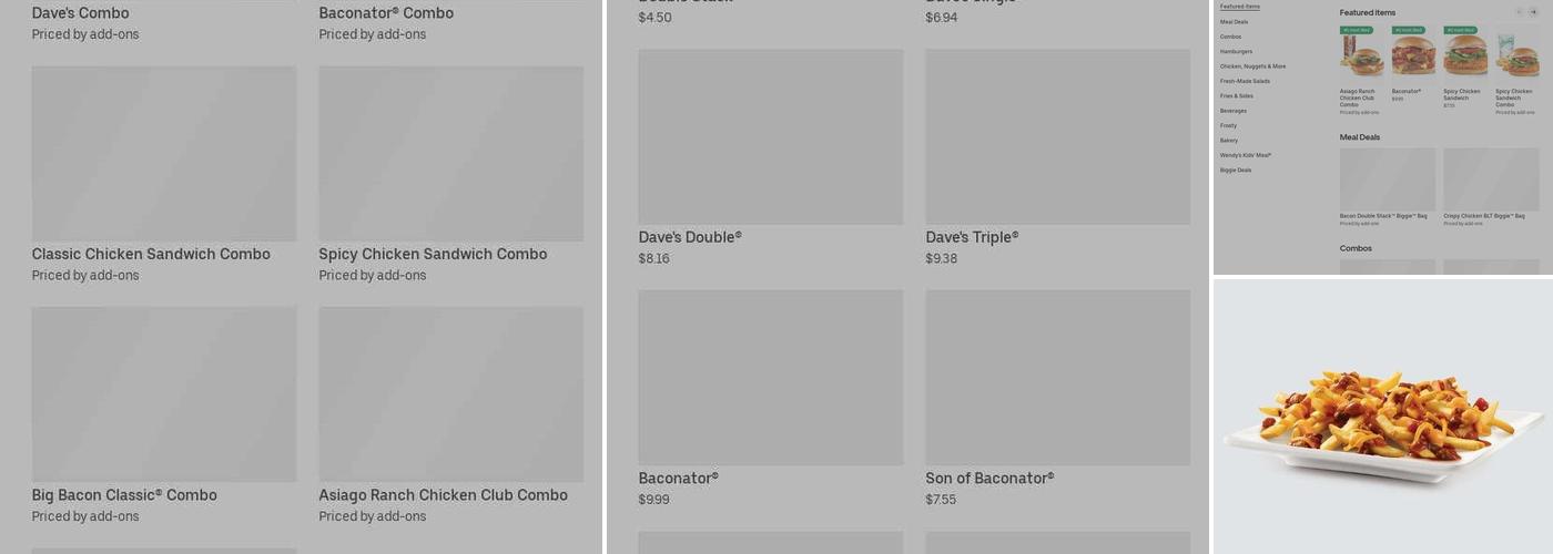 Wendy's Menu