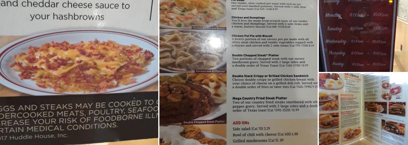 Huddle House Menu