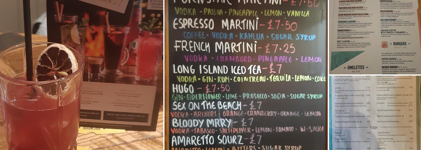 Copper Mapperley Menu