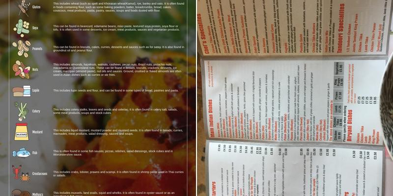 Indian Spice Menu